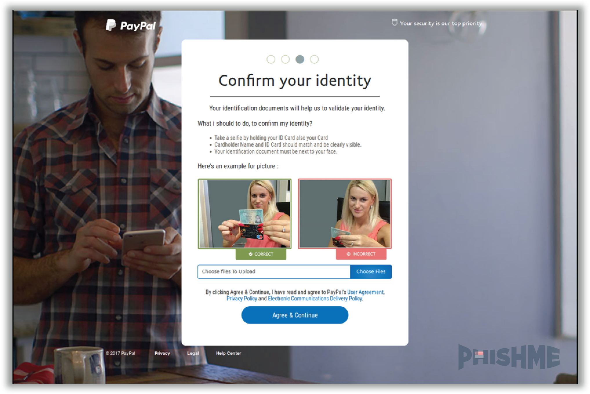PayPalBranded Phishing Attack Demands Selfie With Photo ID