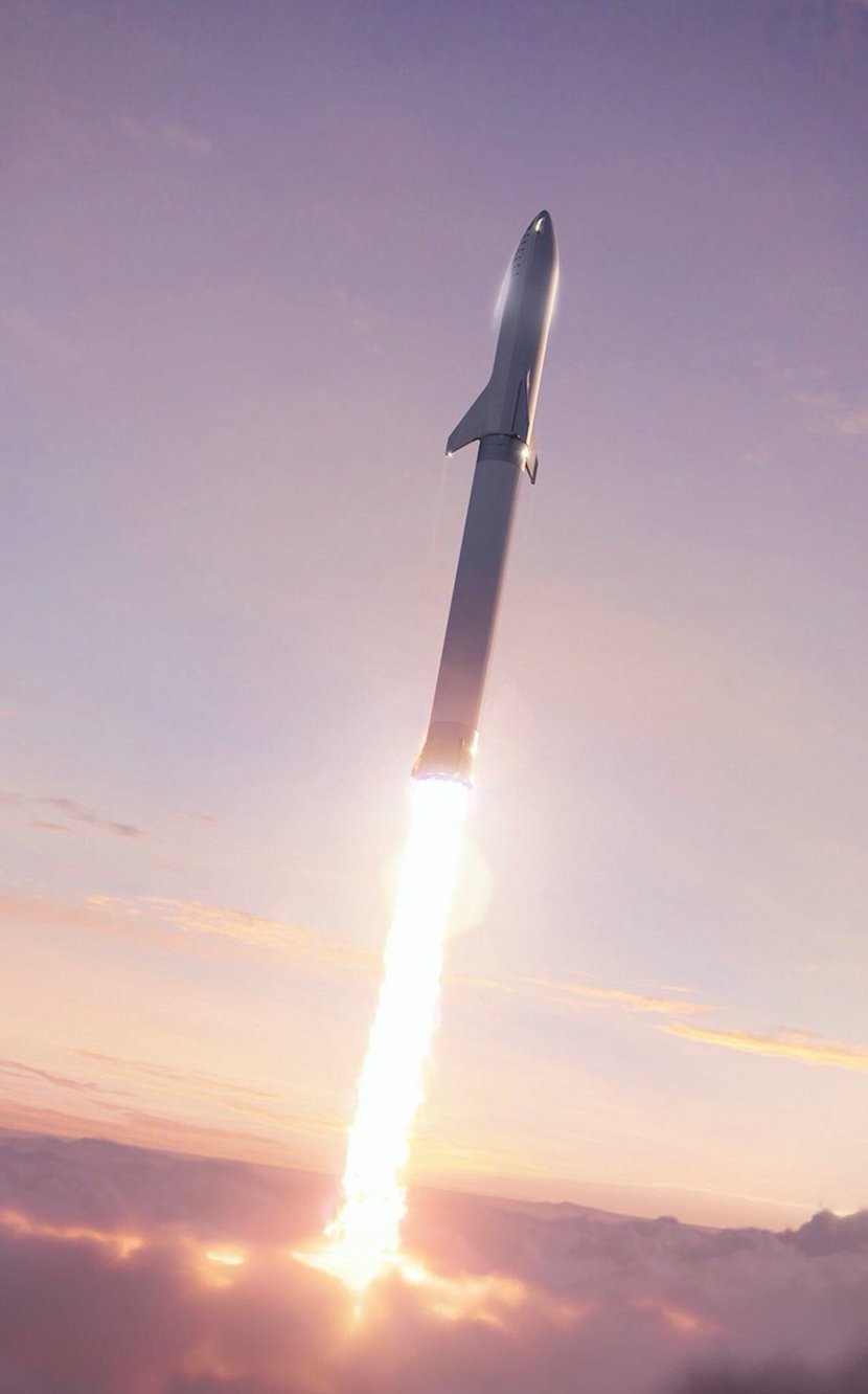 An illustration of a Big Falcon Rocket launch. Image credit: SpaceX