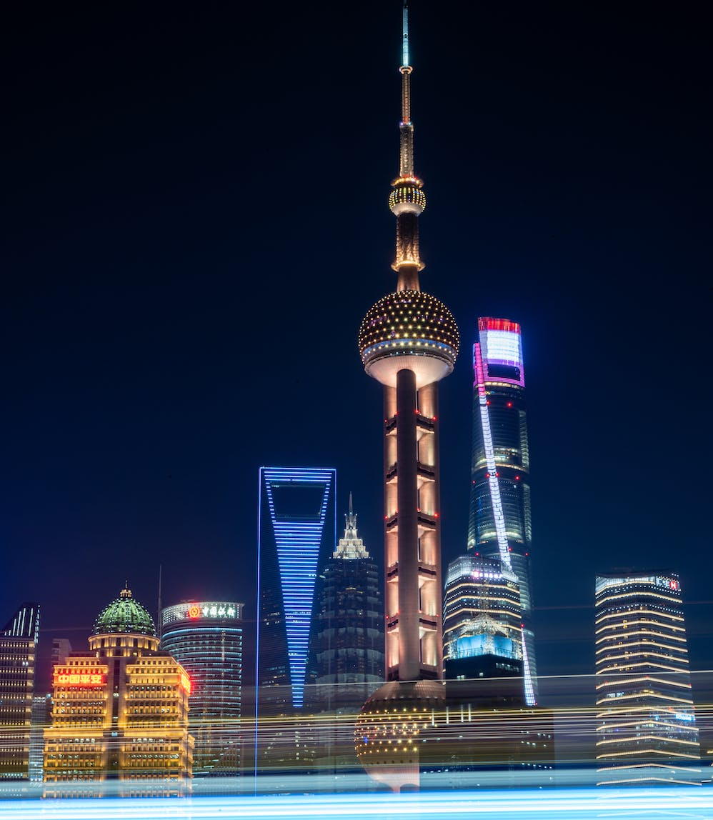 Skyline of Shanghai, China at night