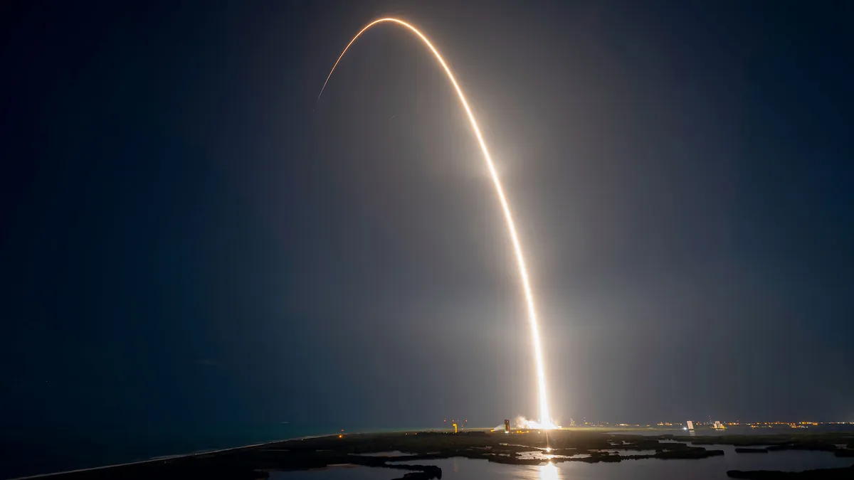 Time-lapse image showing exhaust from SpaceX Falcon 9 rocket on 12 May, 2024. Image credit: SpaceX