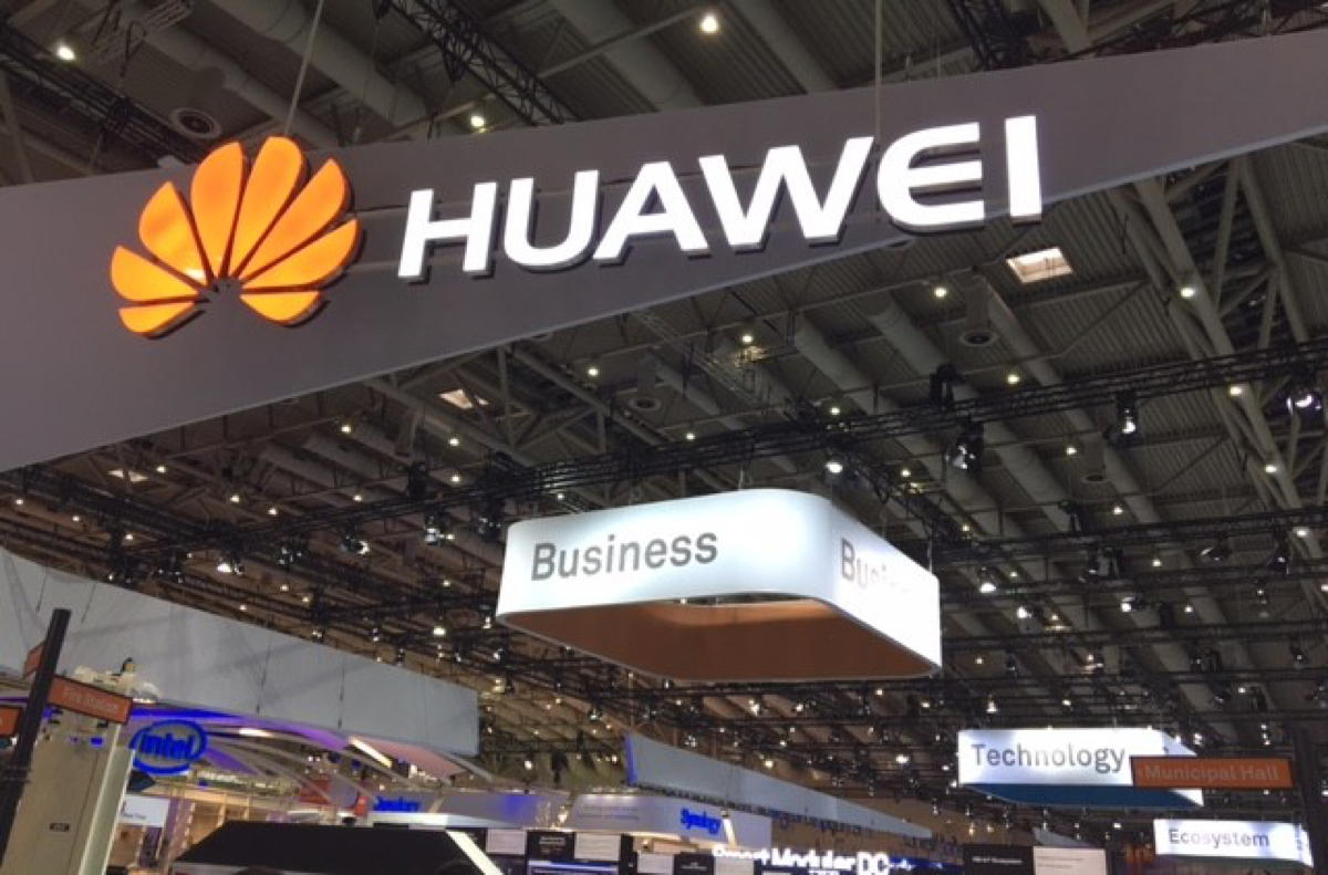 A Huawei sign at CeBIT 2017