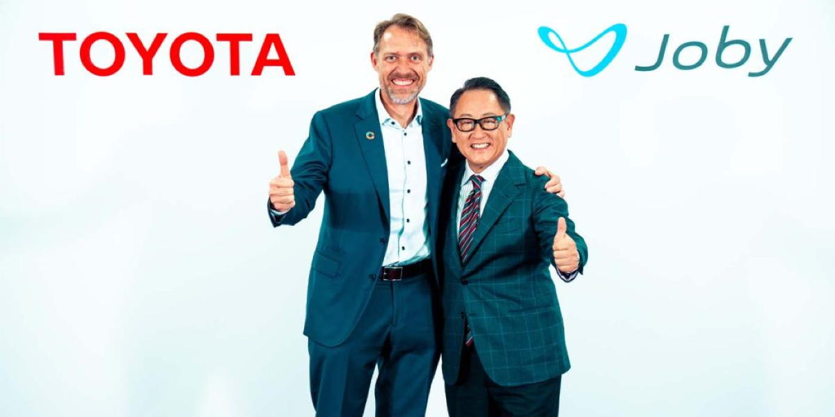 Joby Aviation founder and chief executive JoeBen Bevirt and Toyota chairman Akio Toyoda appear at the flight of Joby's eVTOL in Japan in November 2024. Image credit: Toyota